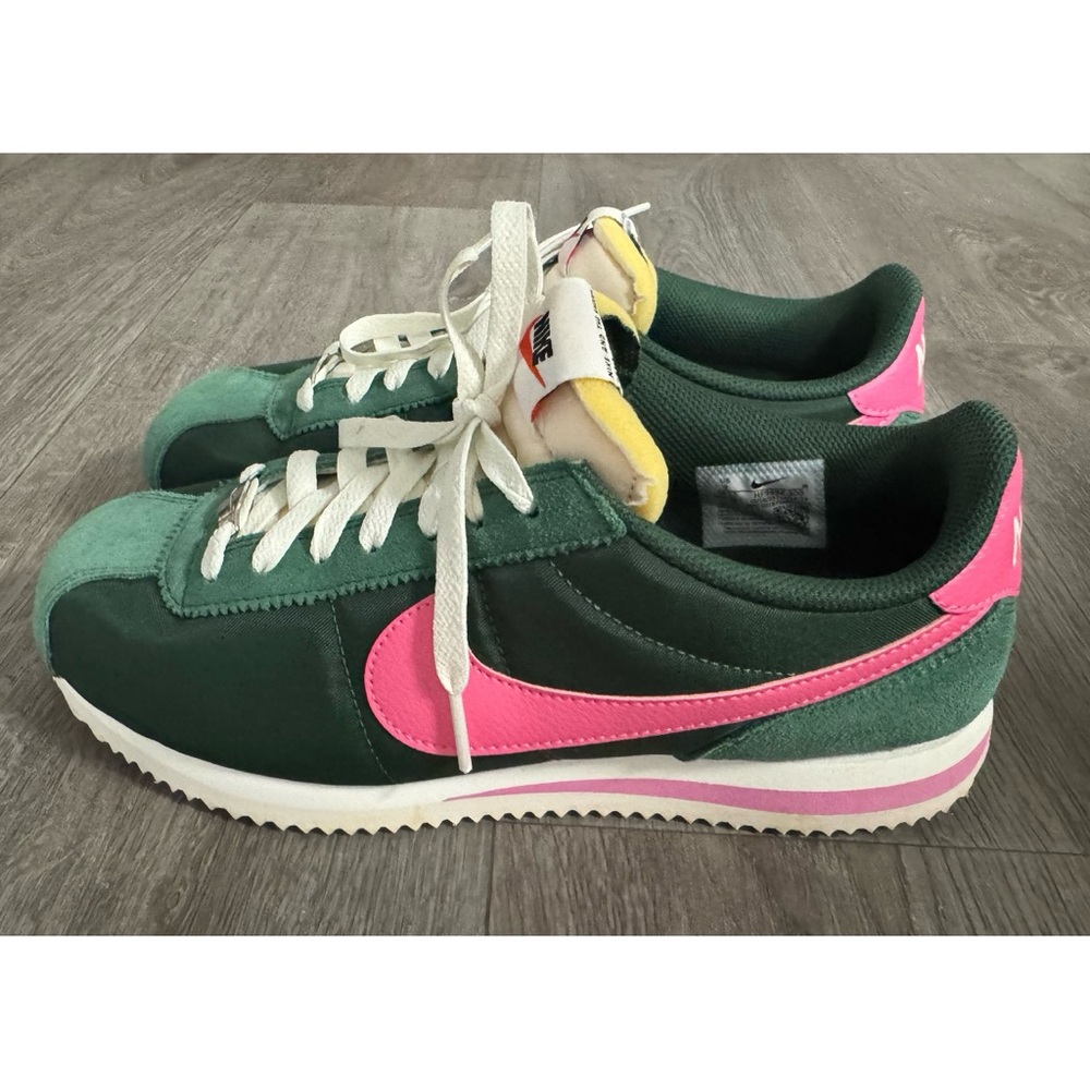 Nike Cortez Green and Pink Sneakers - Picture 2 of 11